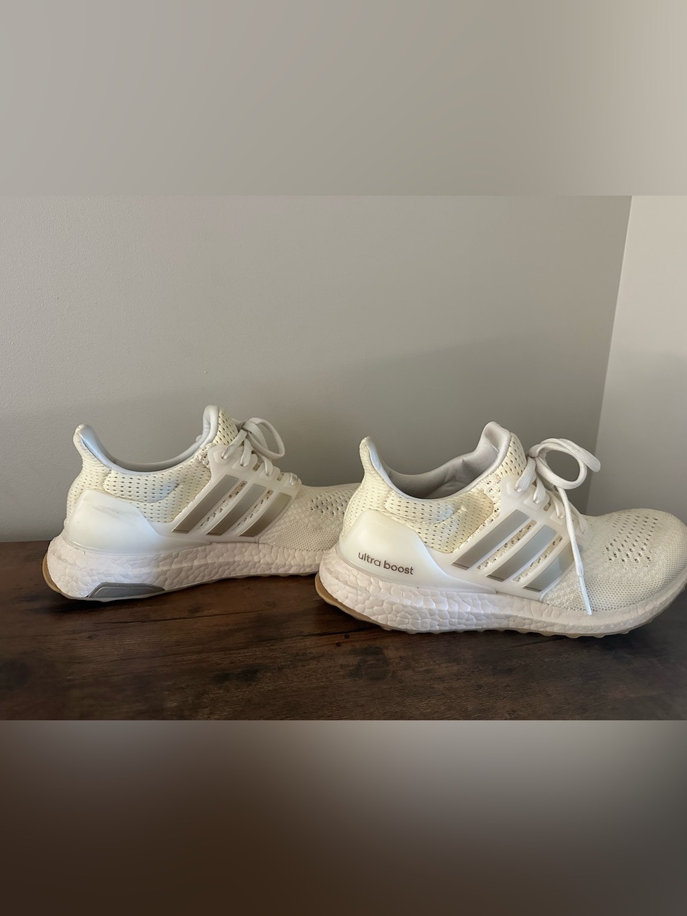 adidas White/cream/gold Ultra Boost Sneakers